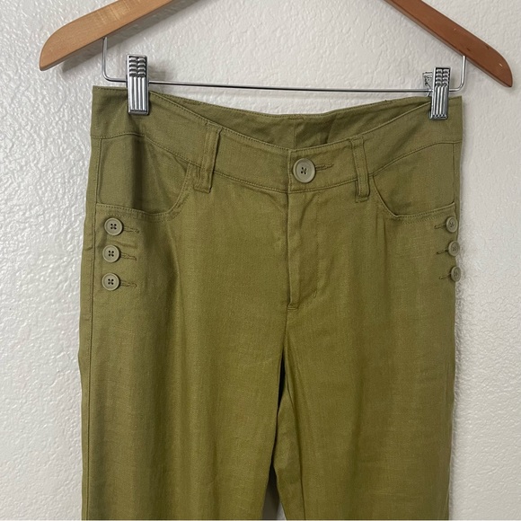 CABI Linen Trouser | Green | Size 2 - Picture 4 of 11